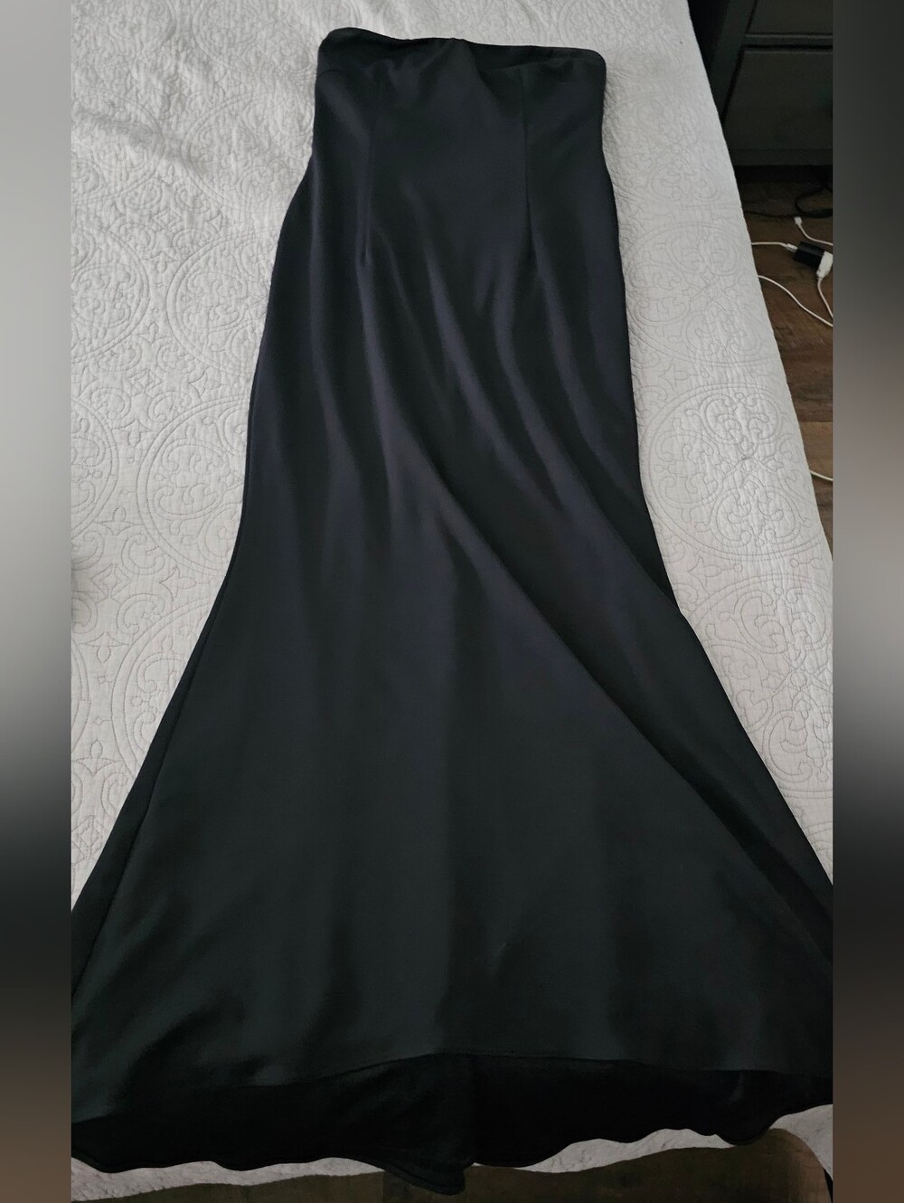 Katie May Black Bias-Cut Maxi Skirt